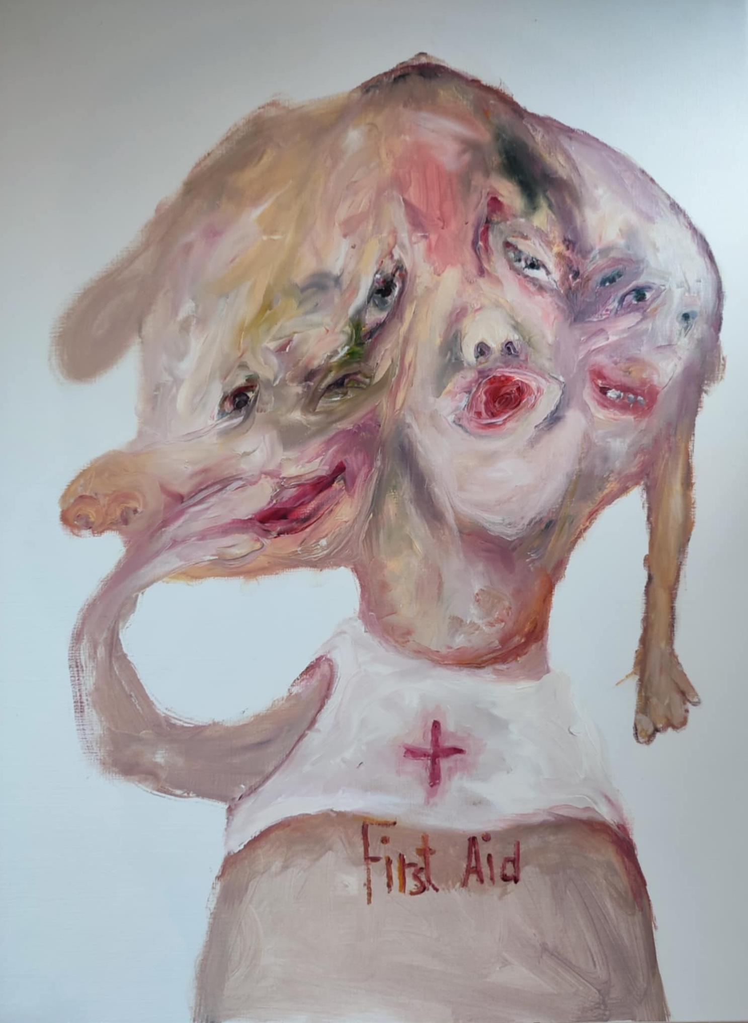 Oil on archival paper

Juliane Hundertmark is a German artist born in 1971 who lives and works in Berlin, Germany. She is considered one of Berlin
s most original and inventive emerging painters. Juliane Hundertmark communicates everyday truths as