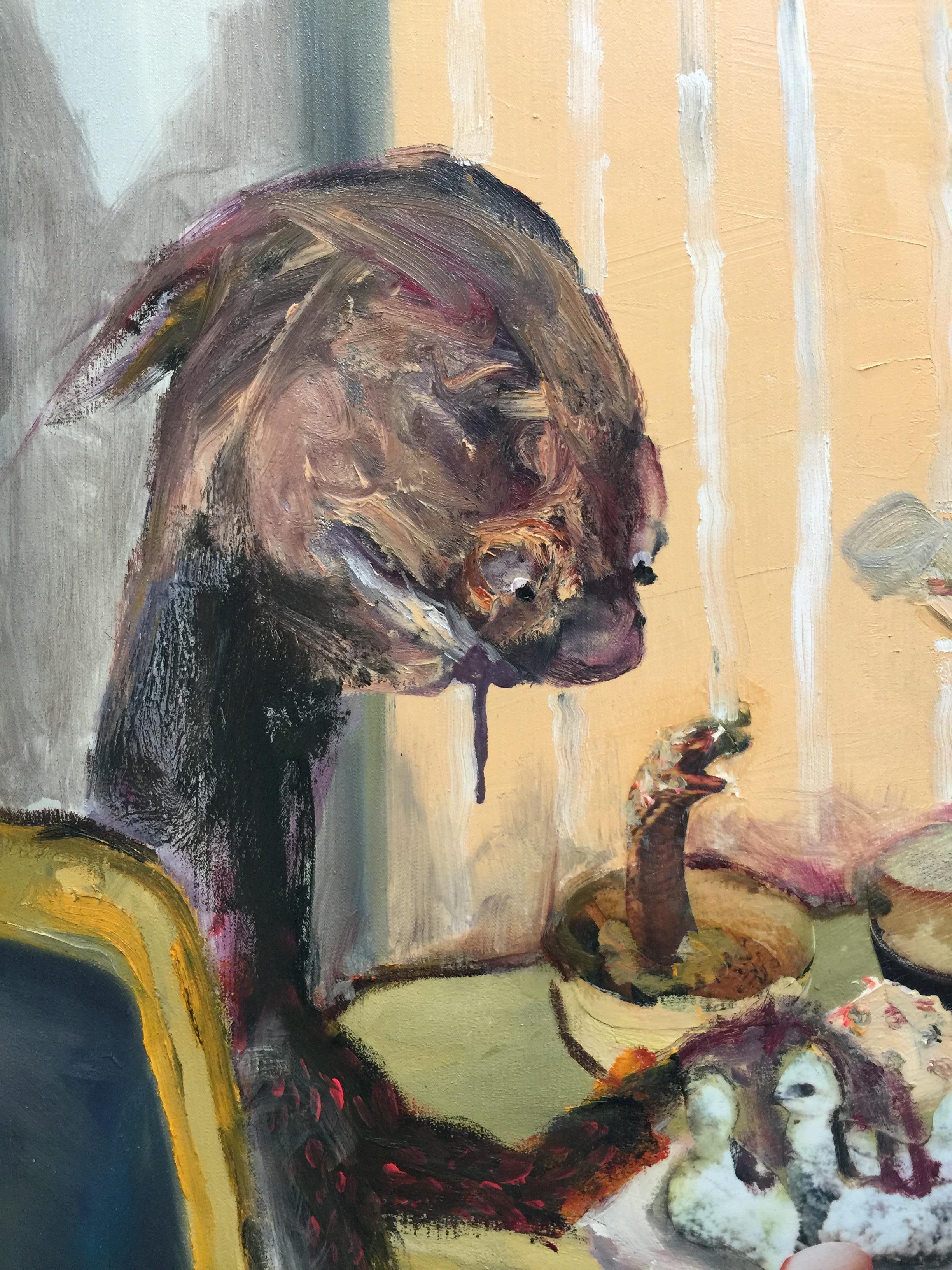 Breakfast - Expressionist Painting by Juliane Hundertmark