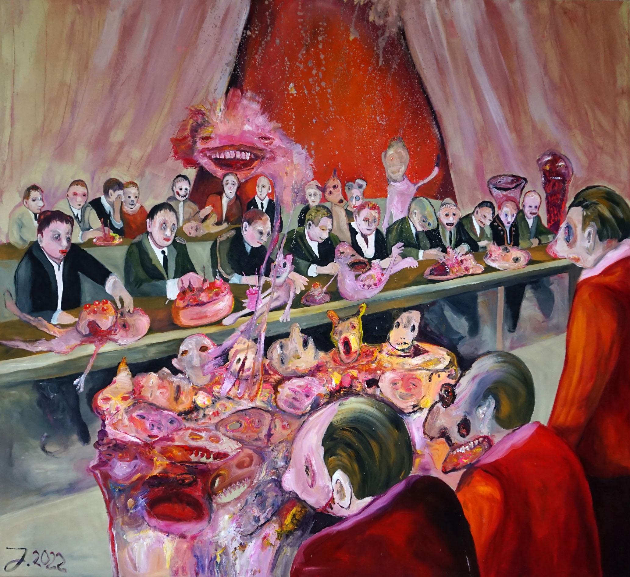 Rote Torte – Mixed Media Art von Juliane Hundertmark