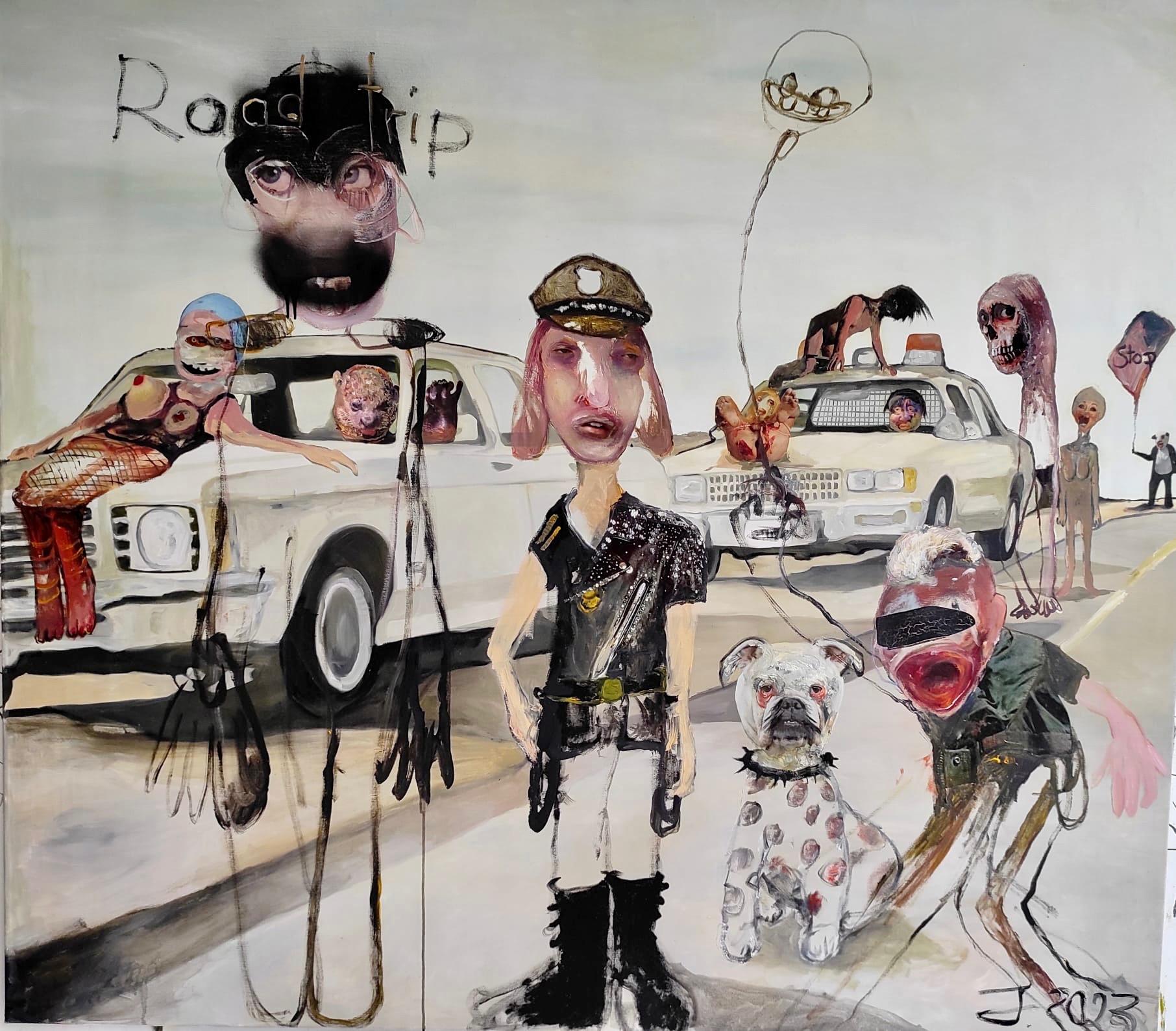Juliane Hundertmark Figurative Painting - Road Trip