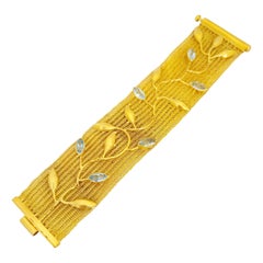 Julie Baker Bracelet en or jaune 18 carats avec topaze bleue taille marquise de 7,00 carats