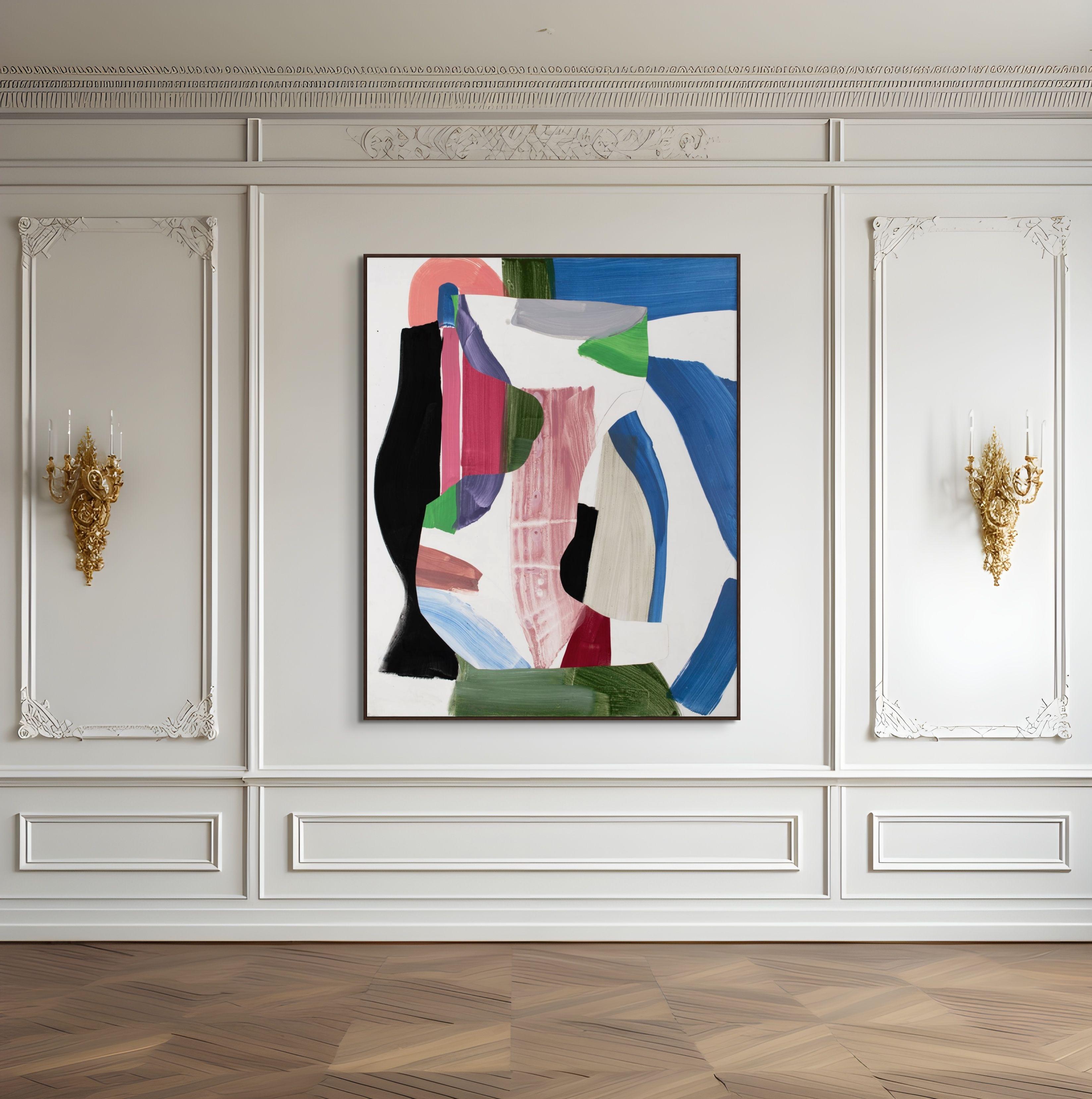 Daylight Cut-Outs - Gray Abstract Painting by Julie Beugin