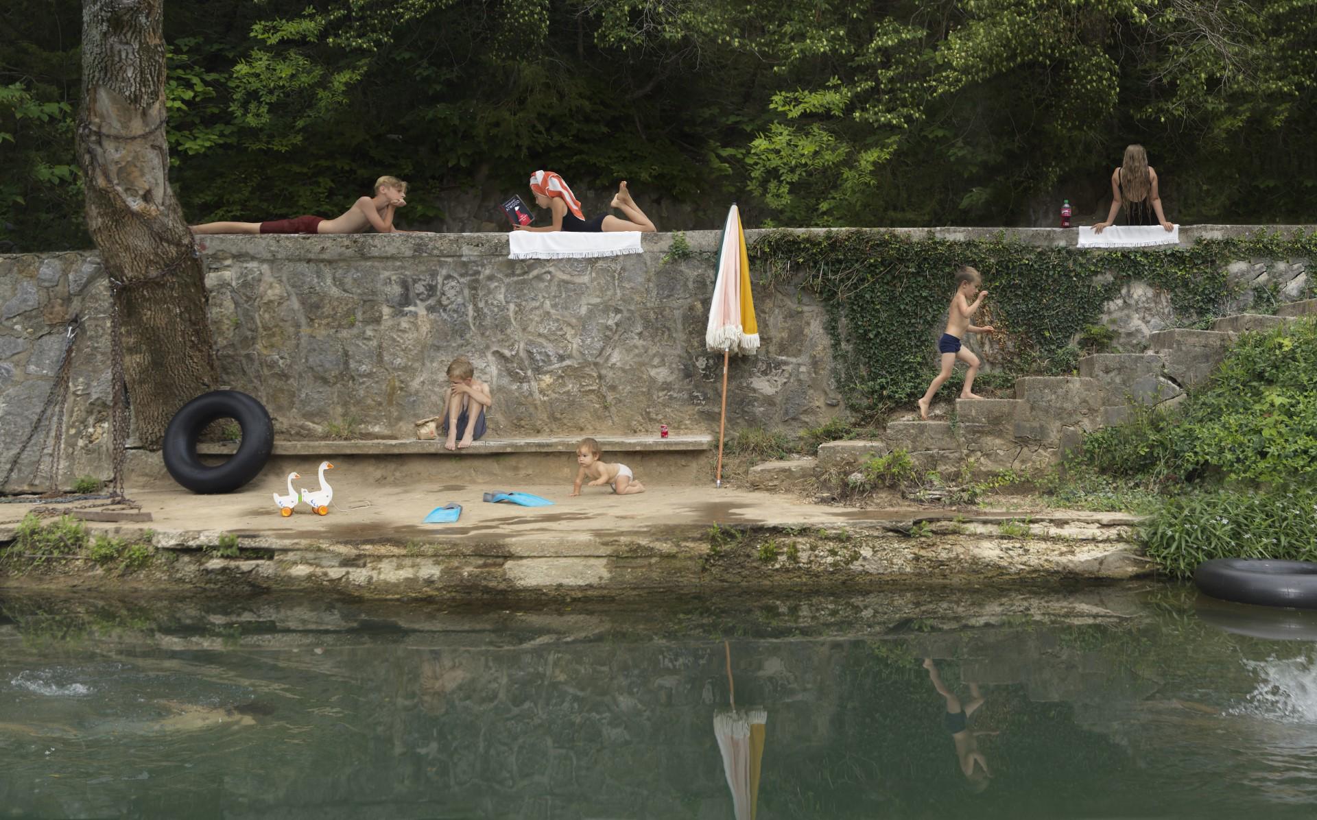 Julie Blackmon Print - Riverside, limited edition photograph, archival ink, signed and numbered 