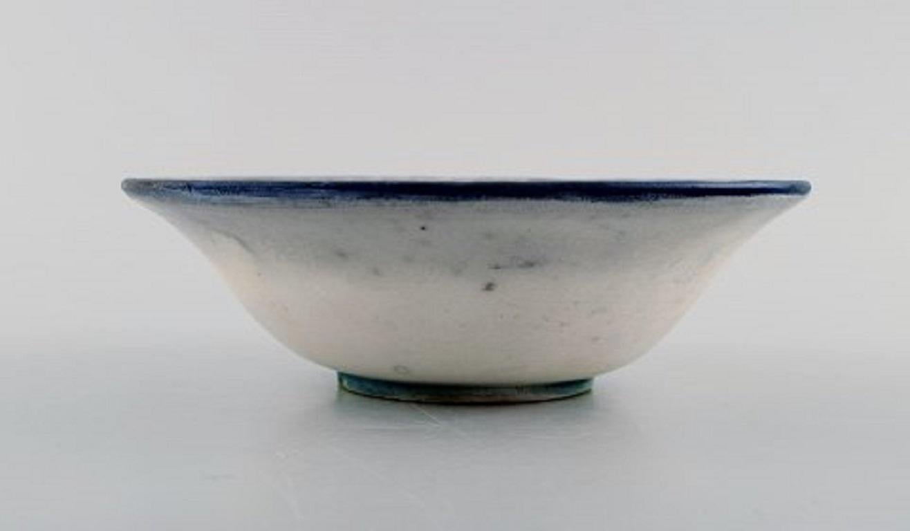 Art Deco Julie Bloch Kyhn for Kähler, Denmark, Hand Painted Unique Bowl, 1923 For Sale