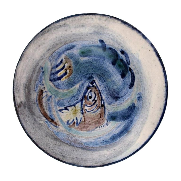 Julie Bloch Kyhn for Kähler, Denmark, Hand Painted Unique Bowl, 1923 For Sale