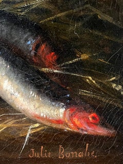 "Día de pesca" de Julie Bonabe - Óleo sobre lienzo - 61x40 cm