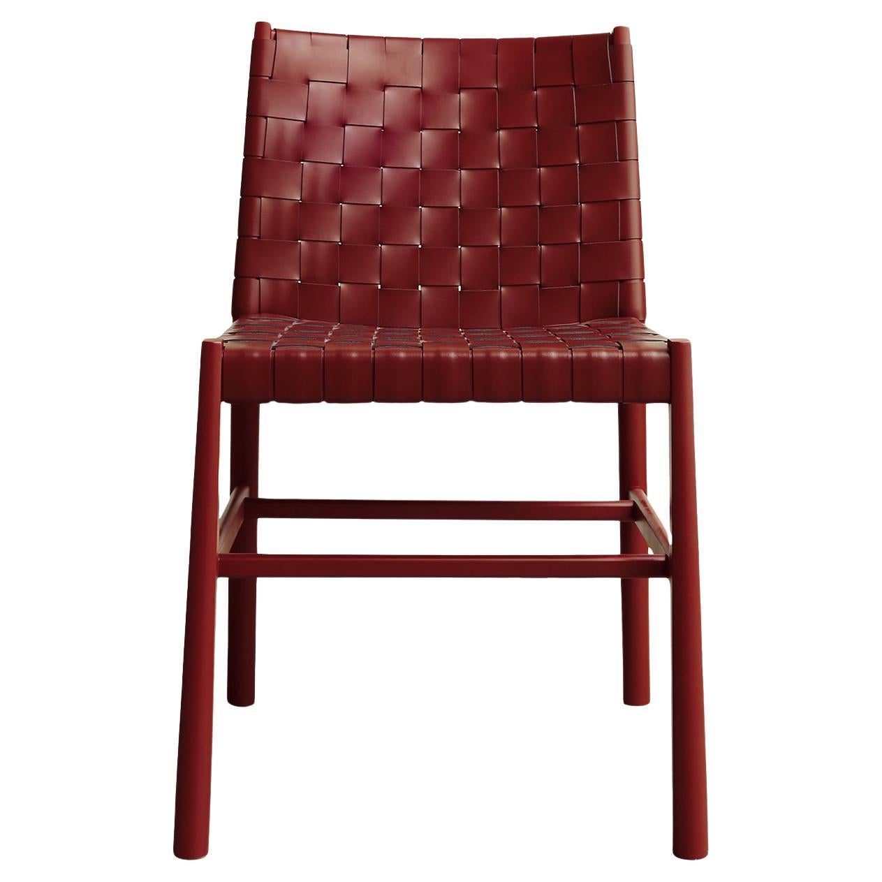 Julie Burgundy Leather Chair By Emilio Nanni