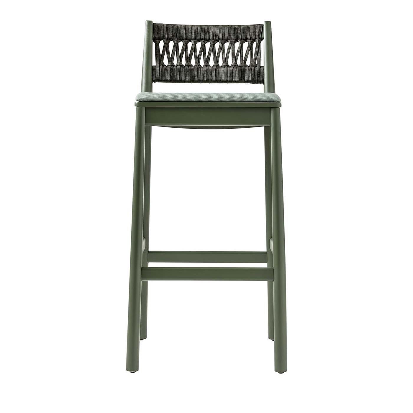 Julie Dark Green Stool with Upholstered Seat by Emilio Nanni In New Condition For Sale In Milan, IT