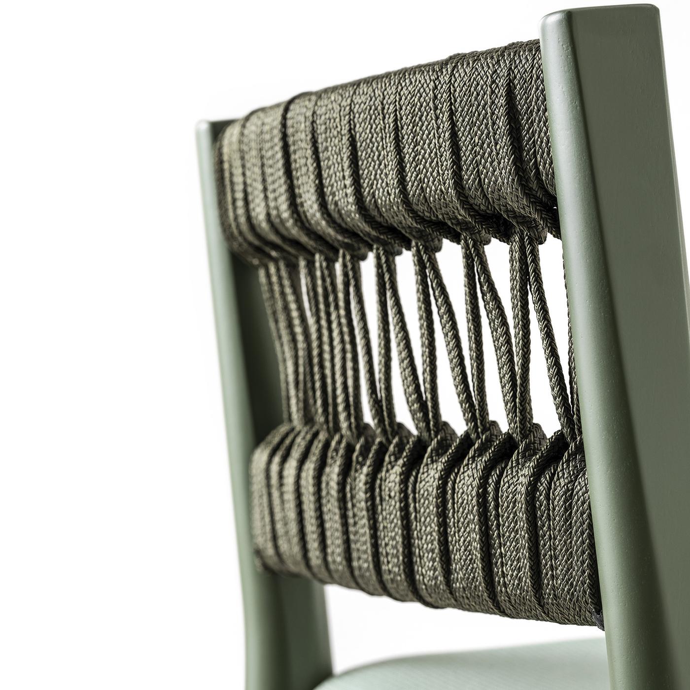 Contemporary Julie Dark Green Stool with Upholstered Seat by Emilio Nanni For Sale