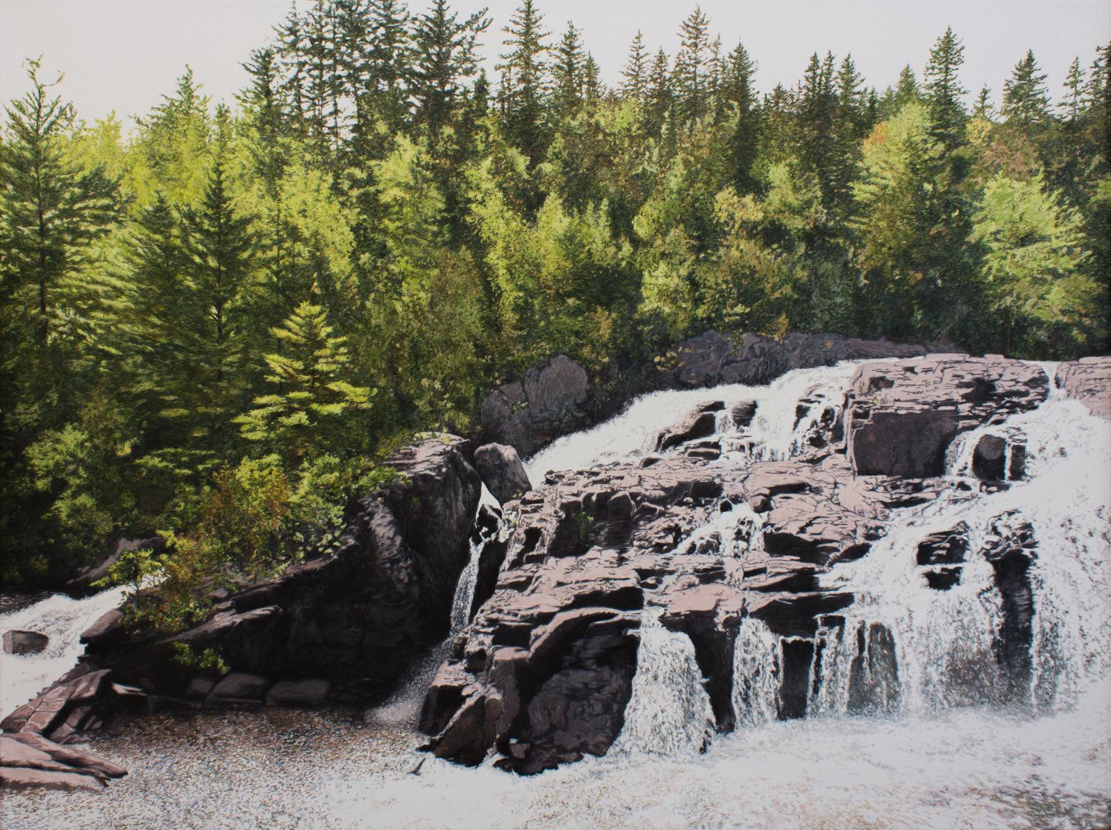 Julie Desmarais Landscape Painting - La Chute (Parc Régional des Chutes Monte-à-Peine et des Dalles, Québec), 2019