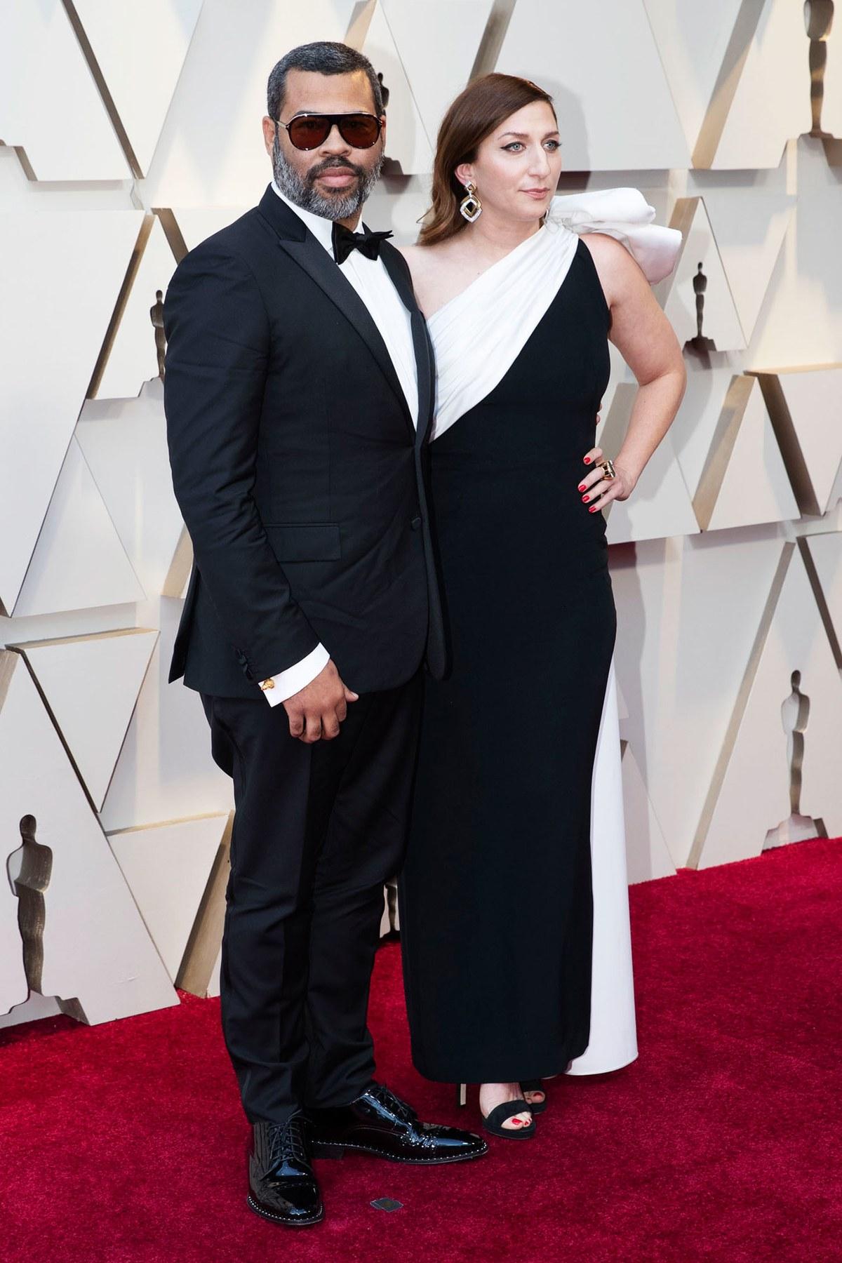 Julie Duroche Vintage Black and White One Shoulder Gown In Good Condition For Sale In Thousand Oaks, CA