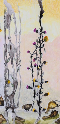 End of Season  Mixed Media on Yupo paper   Image 37 x 24   Framed 46  x 32 .75