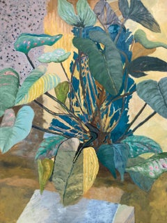 Natura morta di Anthurium Olio su tela tesa 40" x 30" prospettiva e dimensione