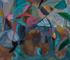 Cast Iron Garden Oil on Stretched Canvas 30" x 40" SMU Oaks and Plants