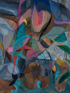 Giardino in ghisa Olio su tela tesa 30" x 40"  Oak e piante dello SMU
