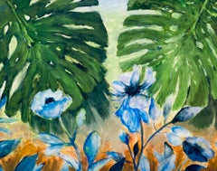 Cool Afternoon  Oil  Watercolor  Yupo Paper 11″ x 14″ Image 16″ x 21 3/4″ Frame