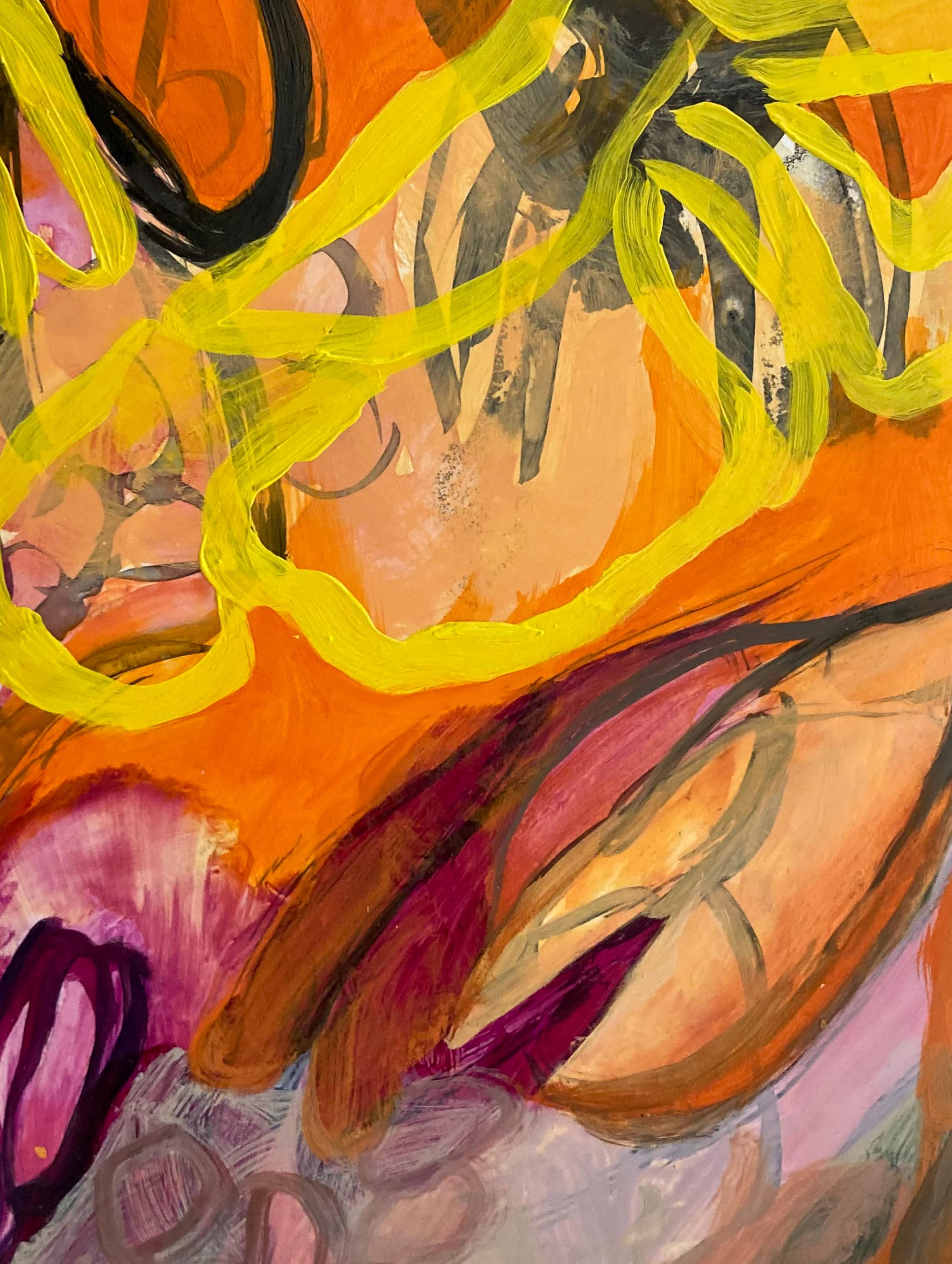  Glühen  Öl auf Yupo-Papier 7″ x 9 1/2″   9 3/4″ x 12 1/8″ Rahmen  Abstrakt Klein – Painting von Julie England