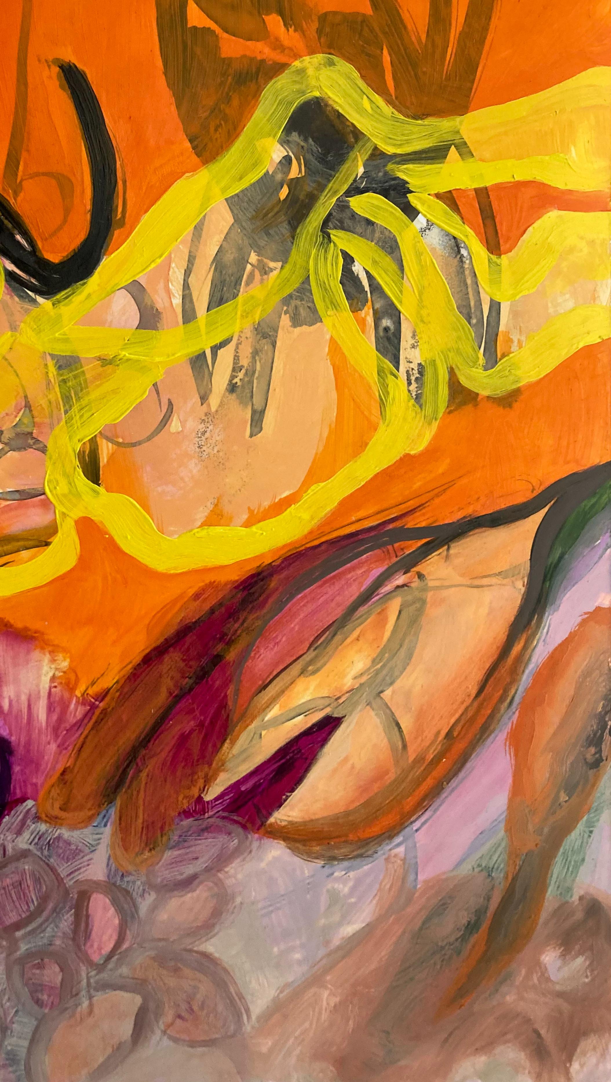  Glühen  Öl auf Yupo-Papier 7″ x 9 1/2″   9 3/4″ x 12 1/8″ Rahmen  Abstrakt Klein (Abstrakter Impressionismus), Painting, von Julie England