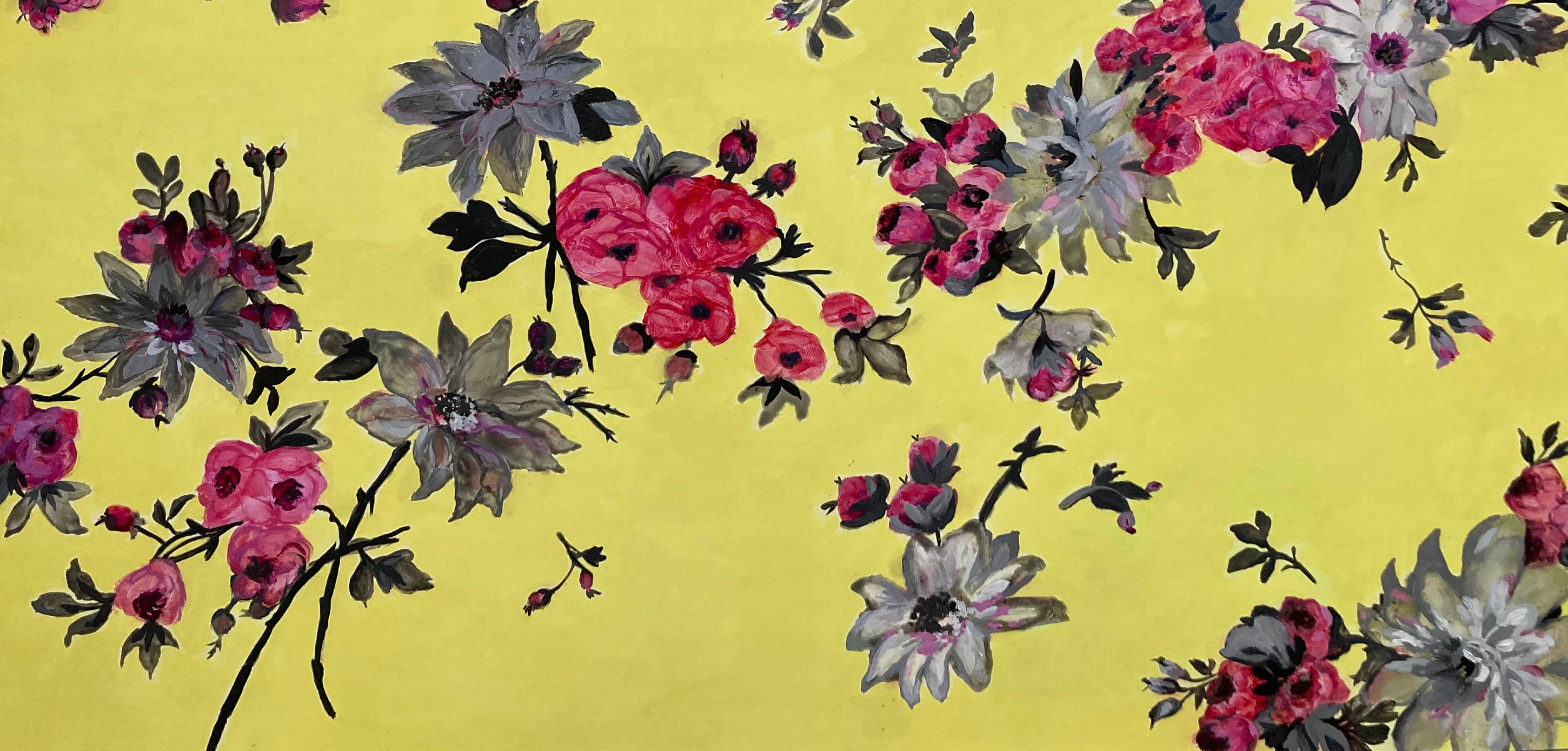 Harmony gris et rose  Aquarelle, acrylique et huile sur papier Yupo 26