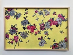 Harmony Aquarelle Acrylique et huile sur papier Yupo 26" x 40" Gris et rose