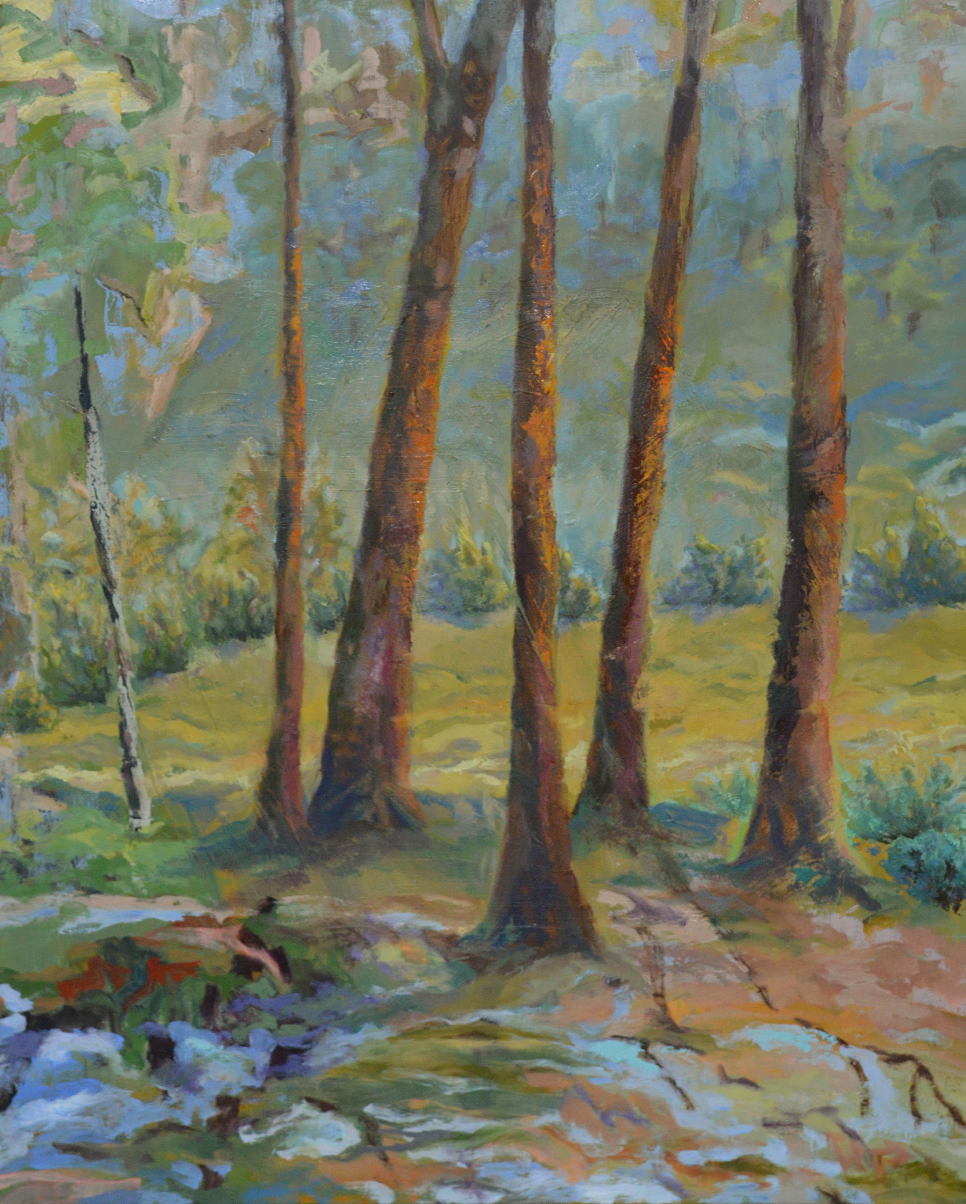 Tronchi d'albero  Olio su tela tesa 40" x 30"  Luce e ombra I prati