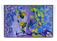 Papaveri gialli   Inchiostro Acquerello Olio su carta Yupo 26" x 40" Incorniciato 31 ¼" x 45 ¼"