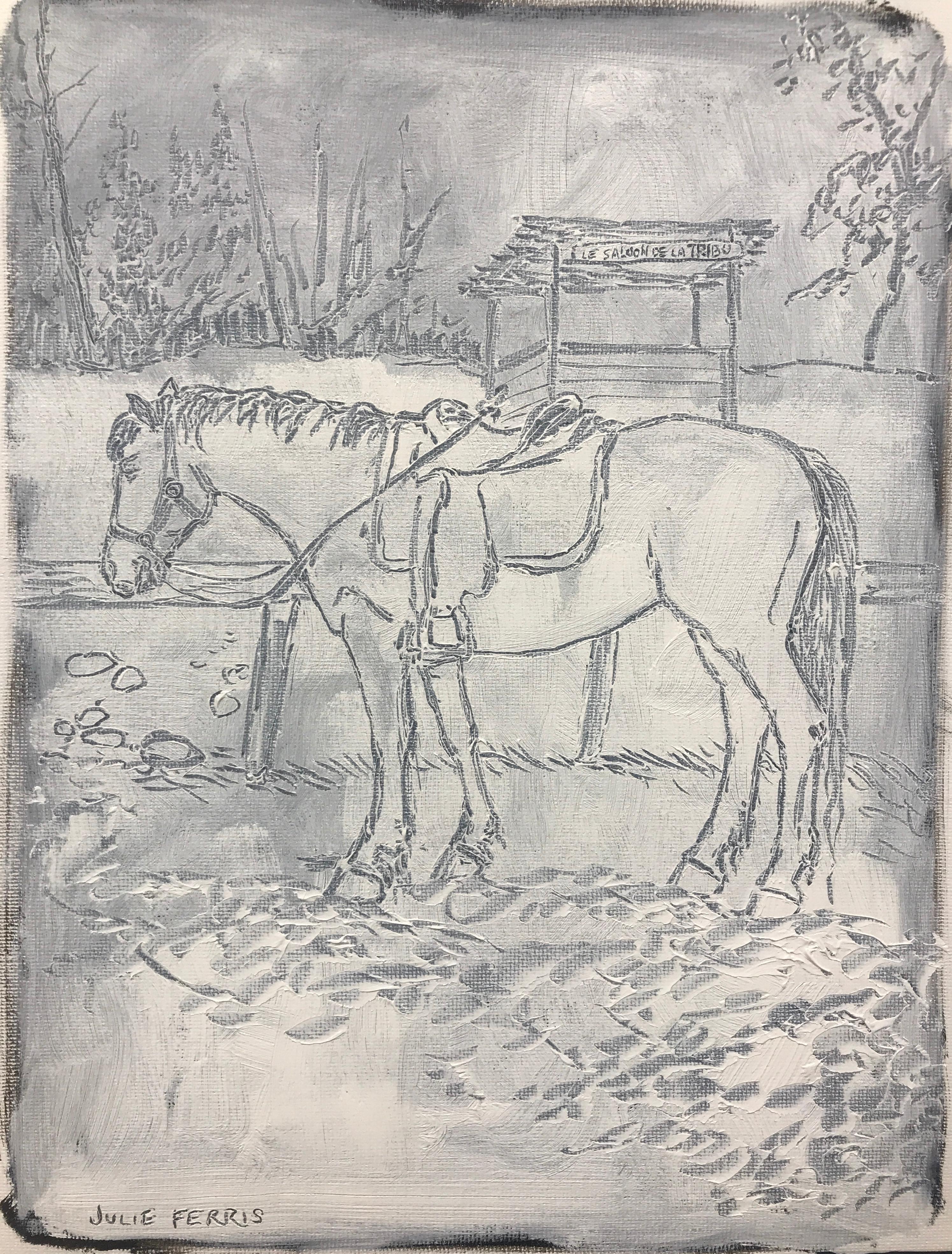 Julie Ferris Animal Painting - "At Ease" - Horse Painting - Sketch - George Stubbs