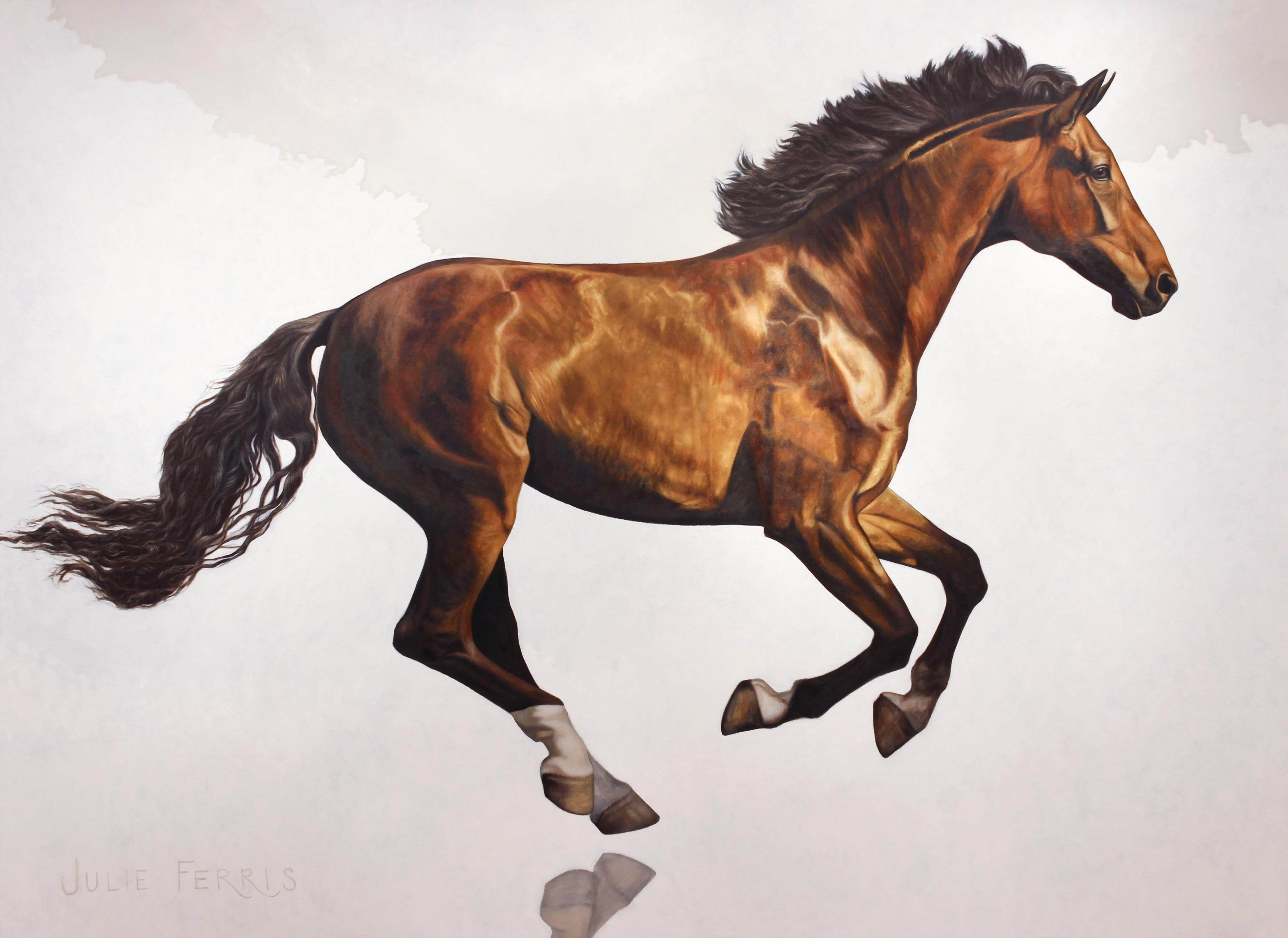 Julie Ferris Figurative Painting - "Sculpture in Motion" - American Realism - Horse Painting - Rosa Bonheur
