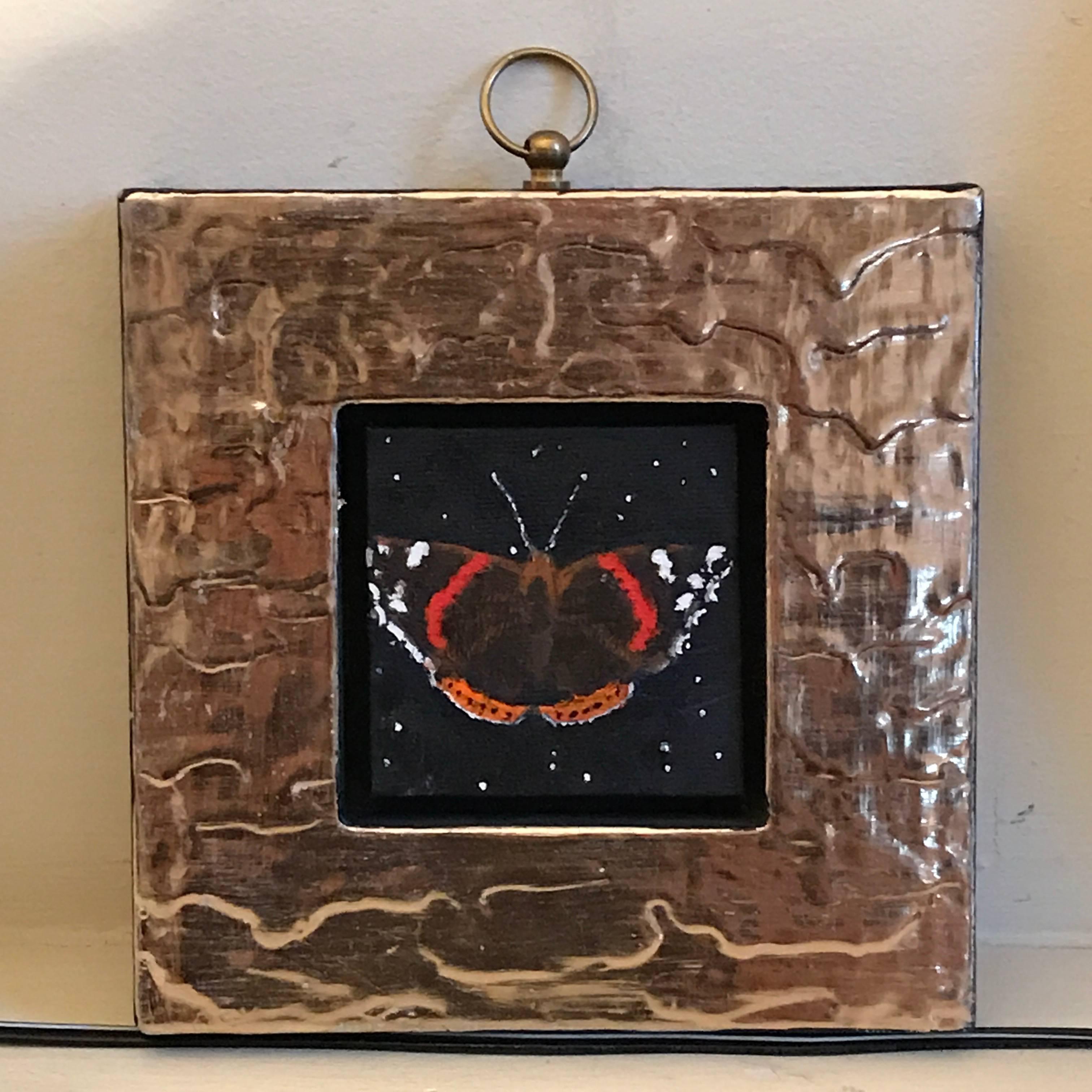 Julie Fleming-Williams Still-Life Painting - Red Admiral butterfly, starry night