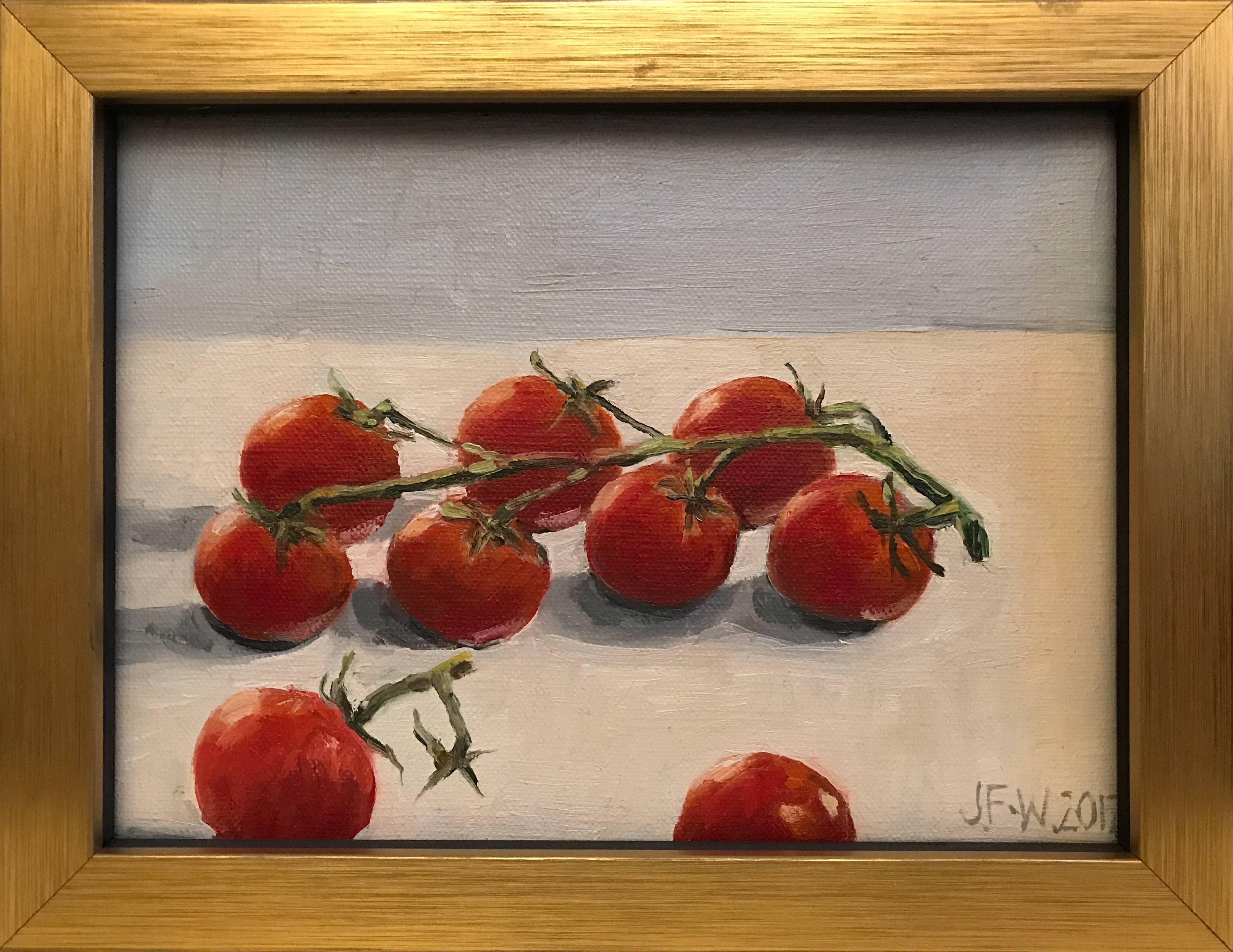 Julie Fleming-Williams Still-Life Painting - Ripe tomatoes