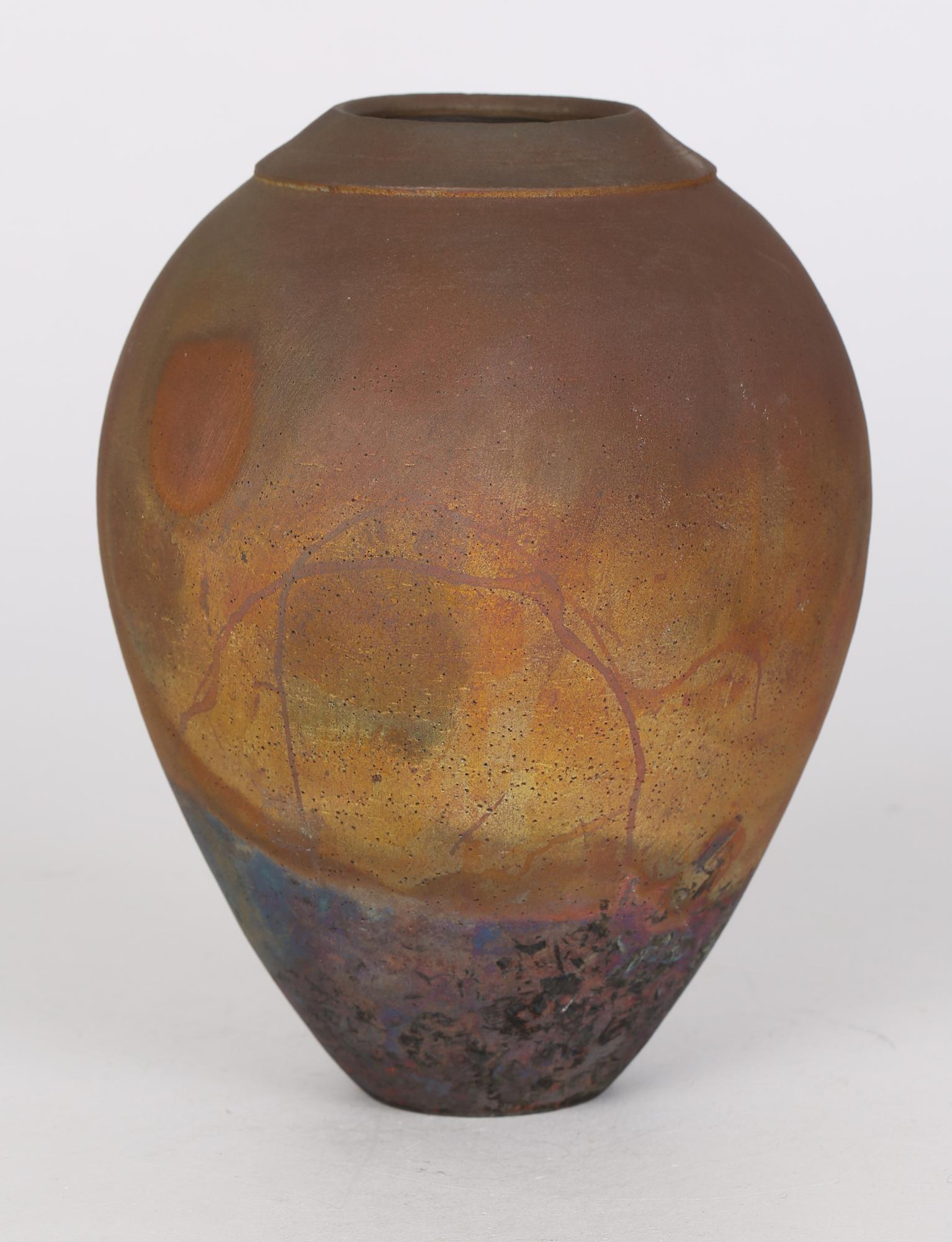 Julie Furminger Raku Glazed Studio Pottery Vase 2