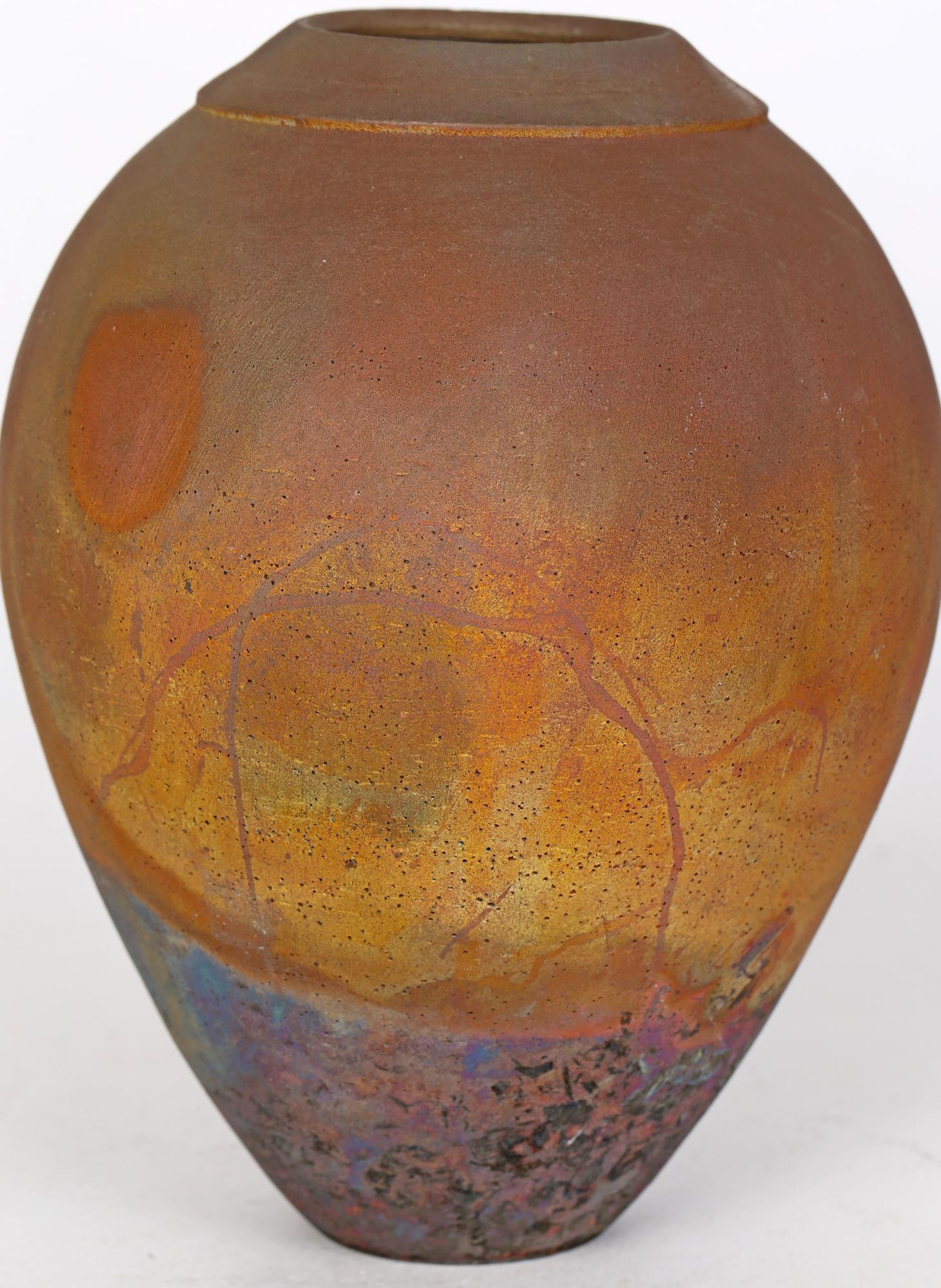 Julie Furminger Raku Glazed Studio Pottery Vase 4