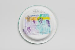 Julie Green, No, Yes: Azure Wish #102, 2017, acrylic on Chinet plate