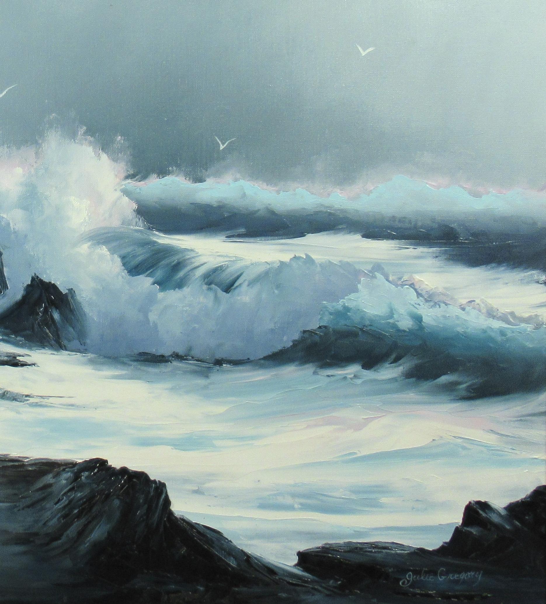 Meereslandschaft (Schwarz), Figurative Painting, von Julie Gregory