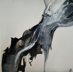 Quand the Smoke Clears (King the Smoke Clears), peinture abstraite originale sur toile