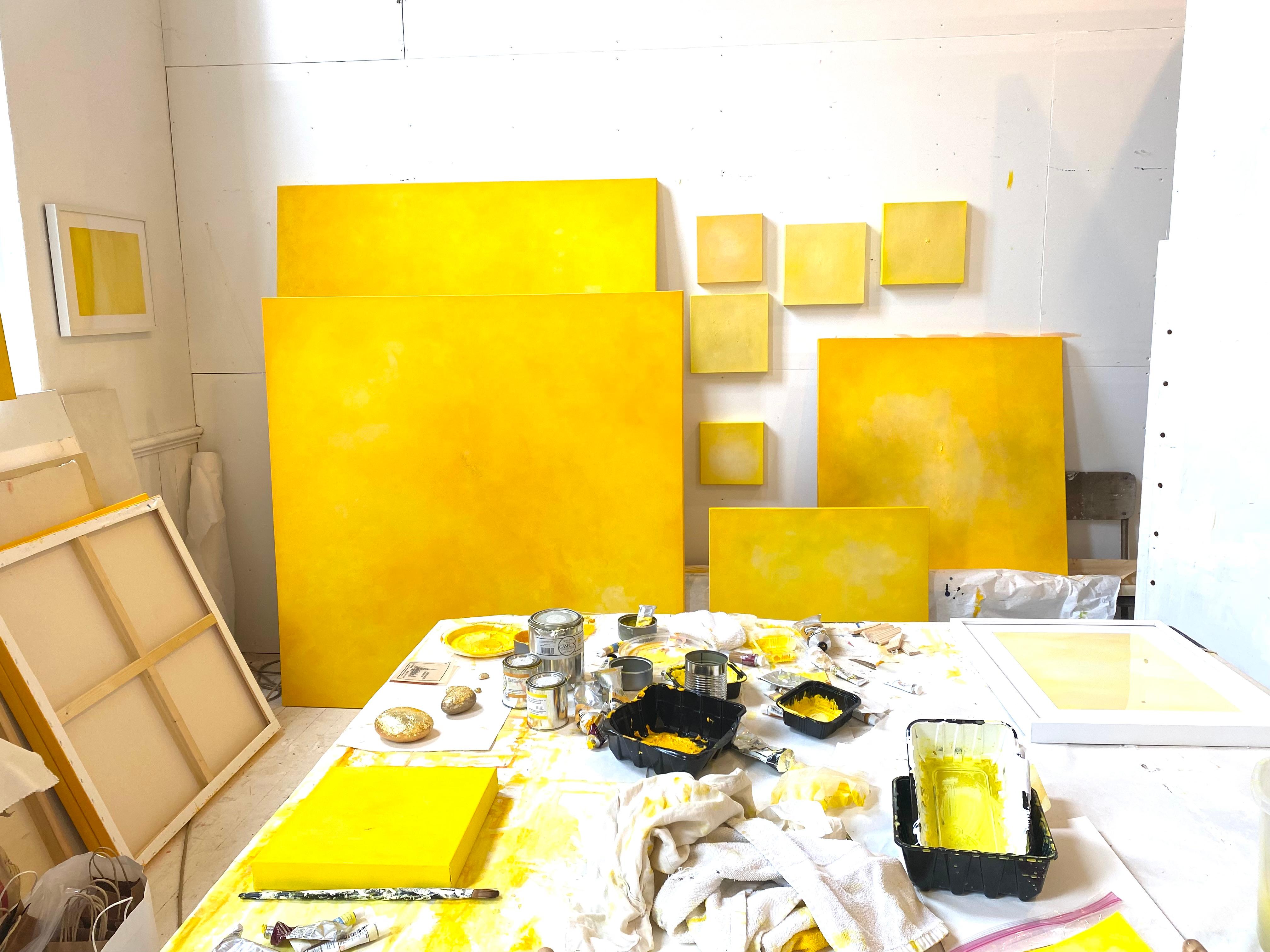 JULIE HEDRICK RA (Egypt) Sun God - Yellow Abstract Painting by Julie Hedrick