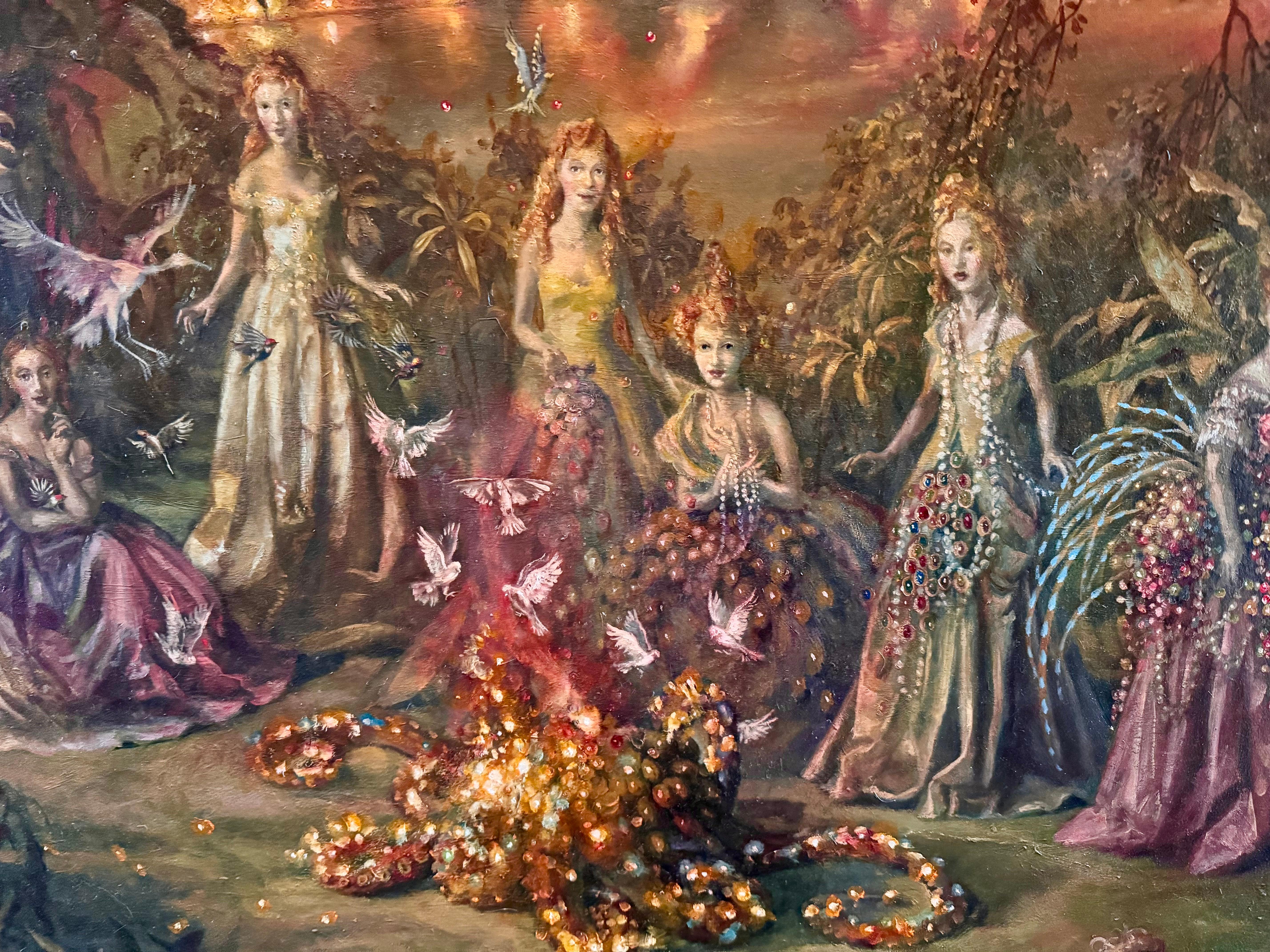 Selbstporträt als strahlender Körper, Öl auf Leinwand Gemälde von Julie Heffernan, 2004 im Angebot 1