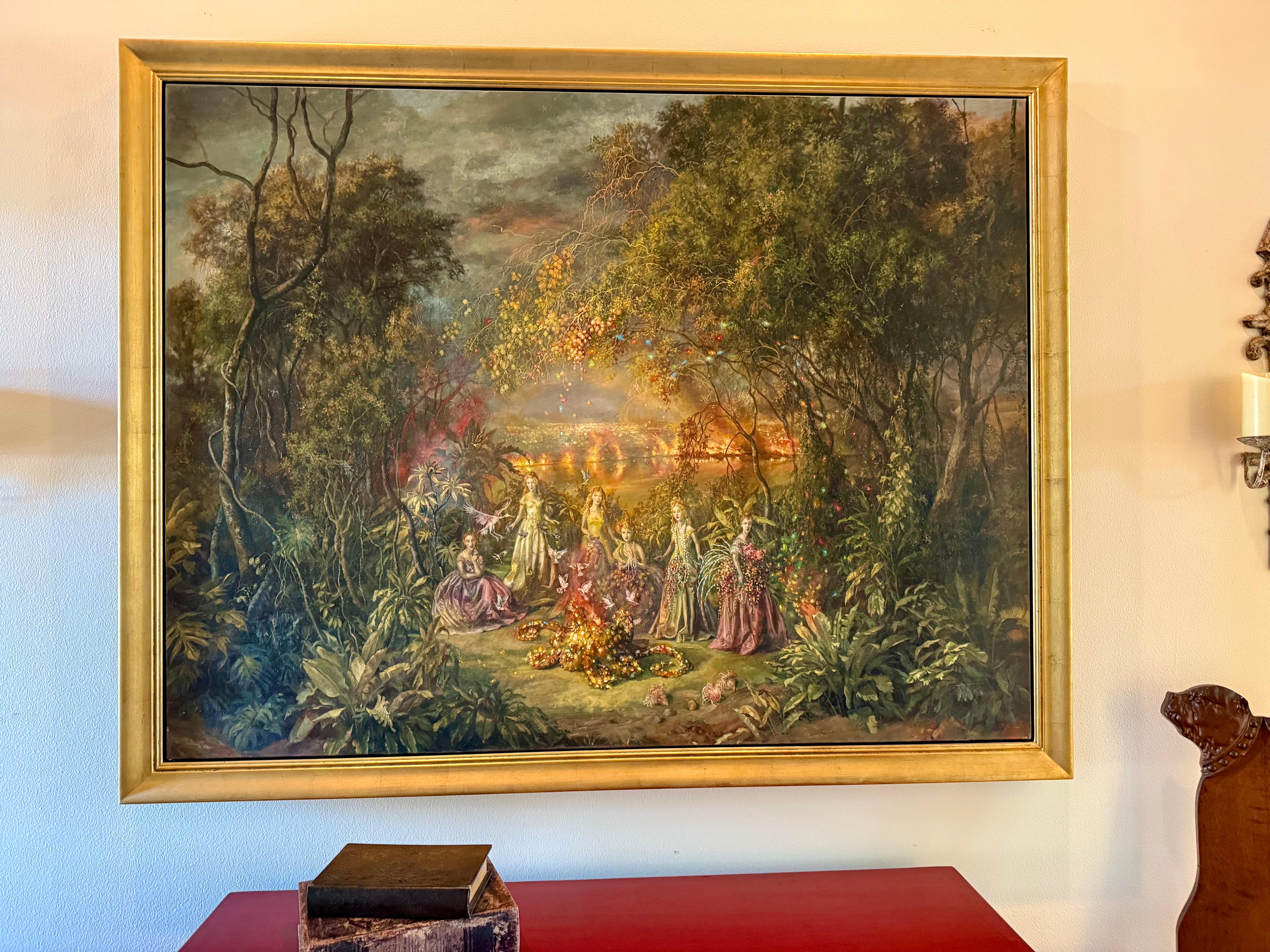 Selbstporträt als strahlender Körper, Öl auf Leinwand Gemälde von Julie Heffernan, 2004 im Angebot 7