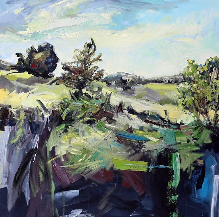 Julie Himel As It Hits The Ground Oil And Acrylic Landscape Julie Himel Landscape Painting As It Hits The Ground Oil And Acrylic