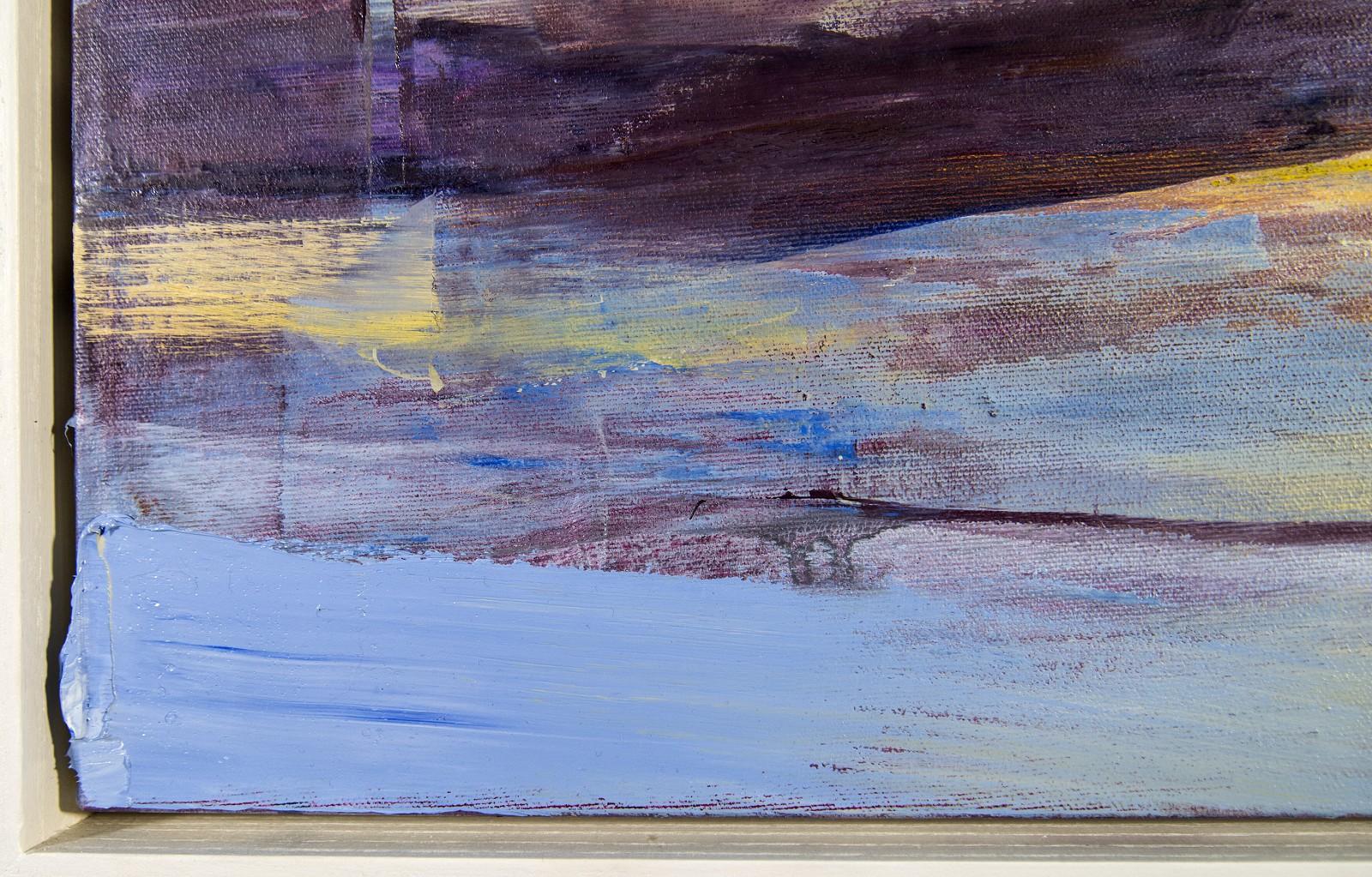 Base of a Long Told Story - small, expressive, gestural landscape, oil on canvas - Painting by Julie Himel