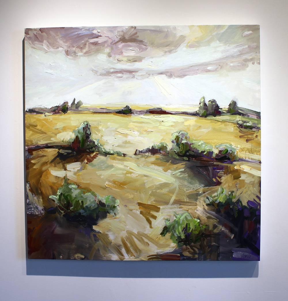 Enduring, oil and acrylic landscape painting on canvas - Painting by Julie Himel