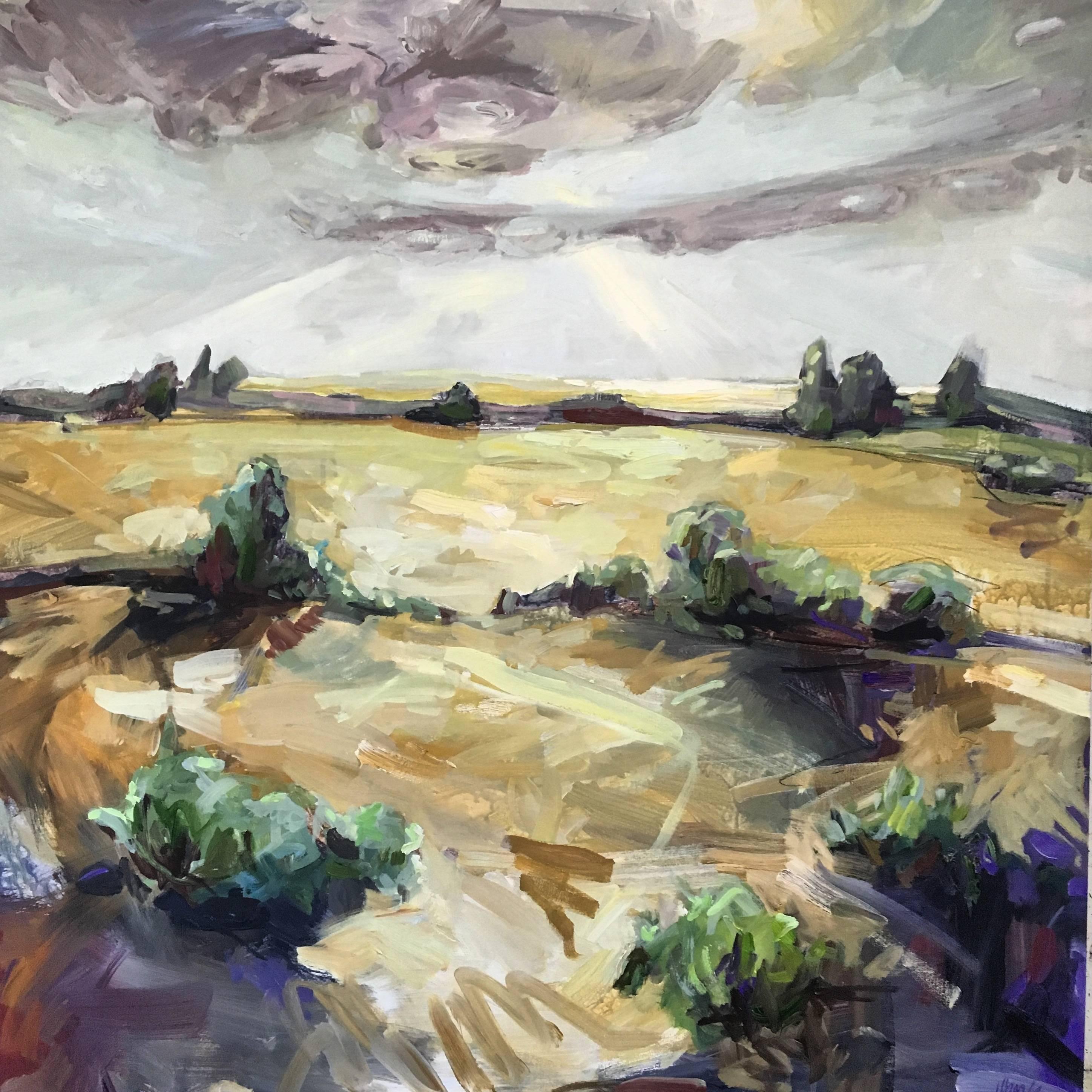 Julie Himel Landscape Painting - Enduring, oil and acrylic landscape painting on canvas
