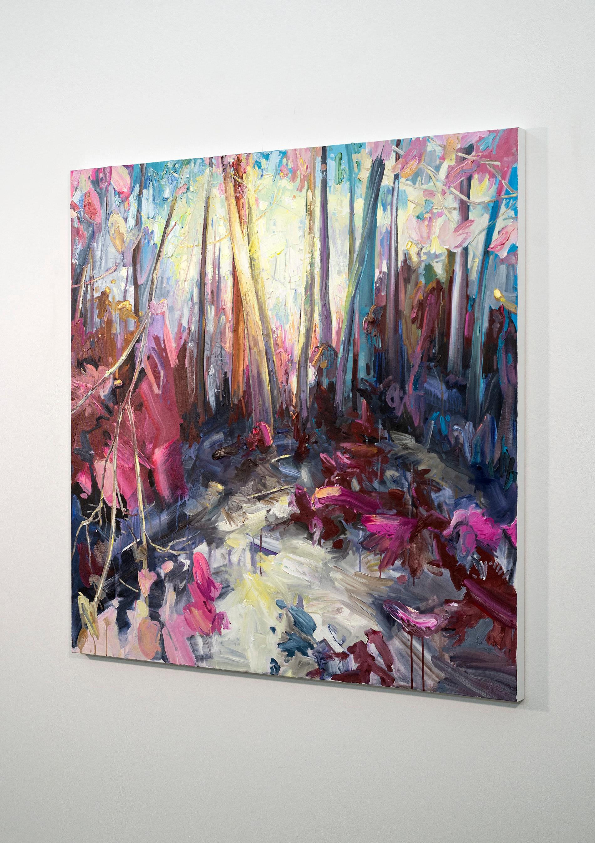 Seasonal Amnesia IV – lebendige, abstrakte Landschaft, Öl und Acryl auf Leinwand (Zeitgenössisch), Painting, von Julie Himel