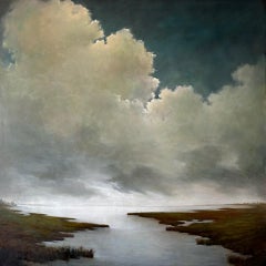 Dream Catcher by Julie Houck, Post-Impressionist Landscape Oil Painting Clouds