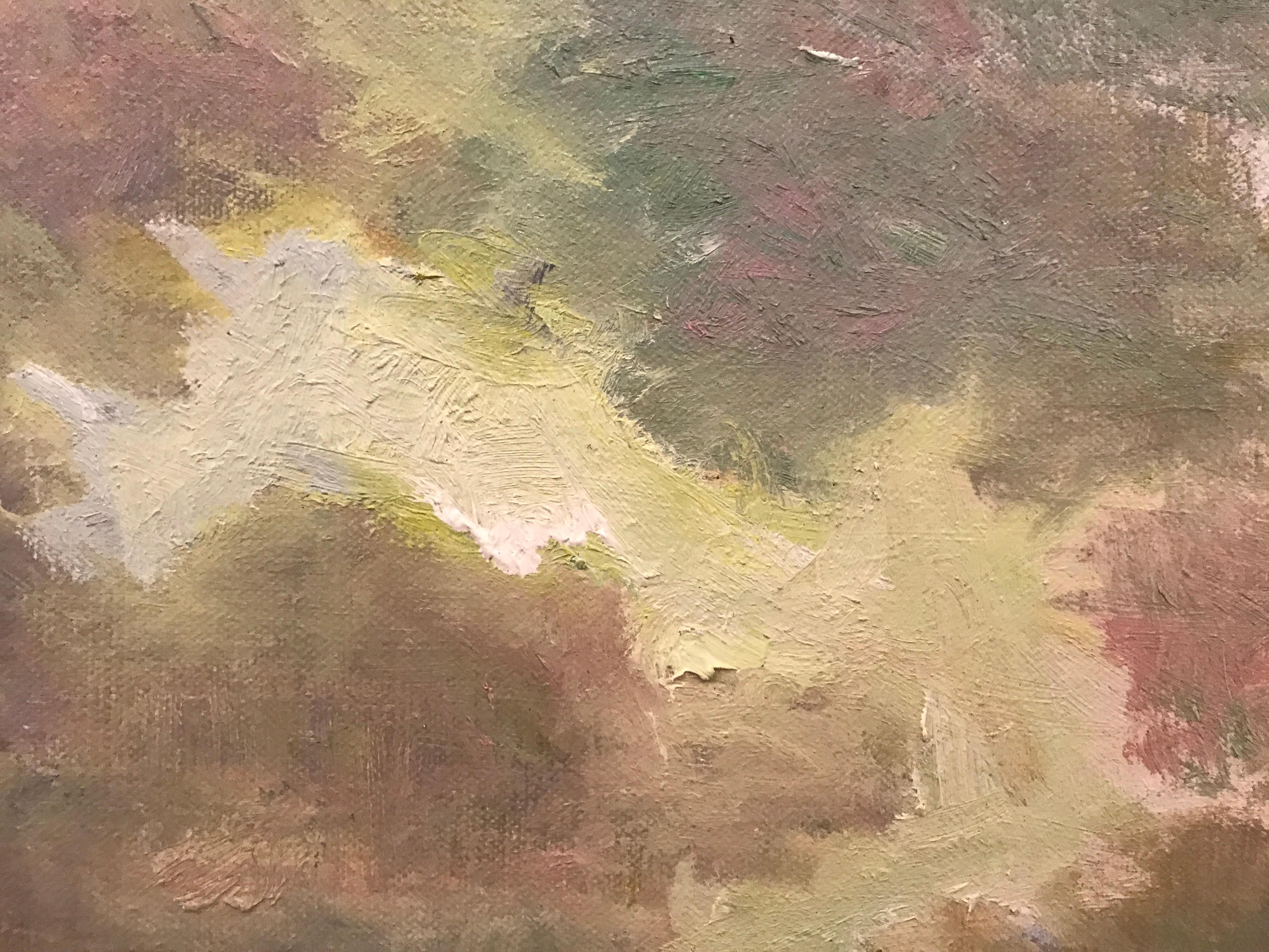 Moody Morning by Julie Houck, Framed Post-Impressionist Landscape Painting 1