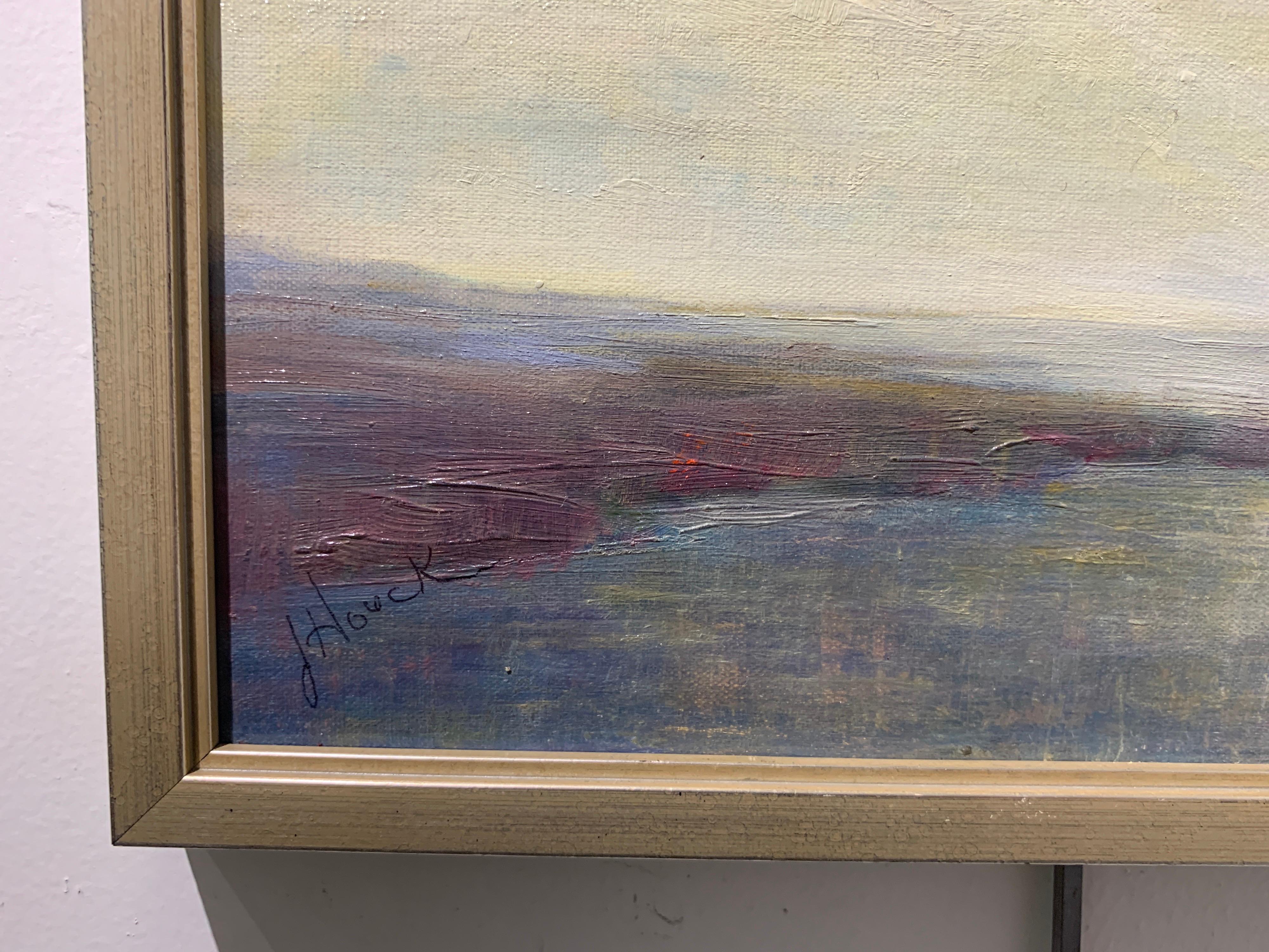 Rain Line by Julie Houck, Framed Post-Impressionist Landscape Painting 2