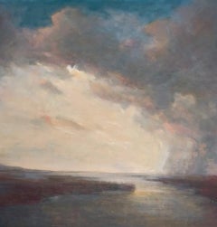 Rain Line by Julie Houck, Framed Post-Impressionist Landscape Painting