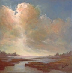 Suggestion by Julie Houck, Framed Post-Impressionist Landscape Painting