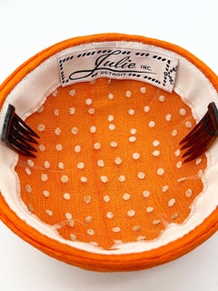 Julie, Inc. Couture 1960s Orange Ombré Silk Organza 60s Vintage Turban Hat