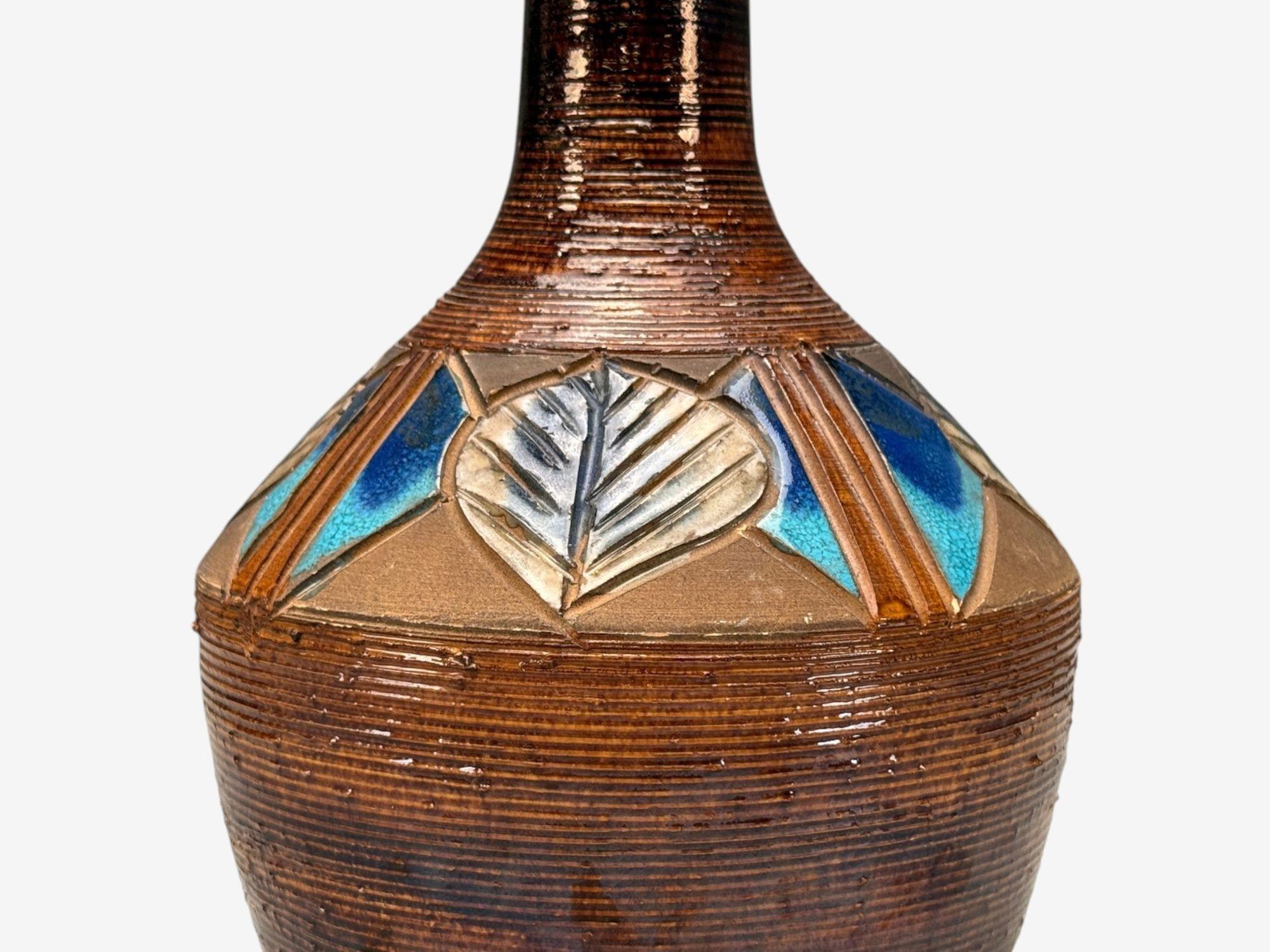 Julie Keramik, moderna danesa, cerámica marrón, lámpara de mesa, Dinamarca, años 60 Cerámico en venta